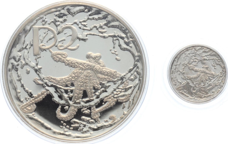 Südafrika 2 1/2 Cents & 2 Rand 2000 - Octopus Marine Series Set